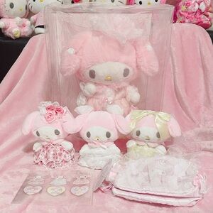 Sanrio Lady My Melody Birthday Plush Pouch Stickers Bundle